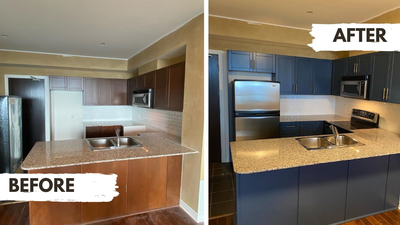 Cabinet Painting Experts Cabinet Painting Refinishing Company   Condo Kitchen Cabinet Painting Project 