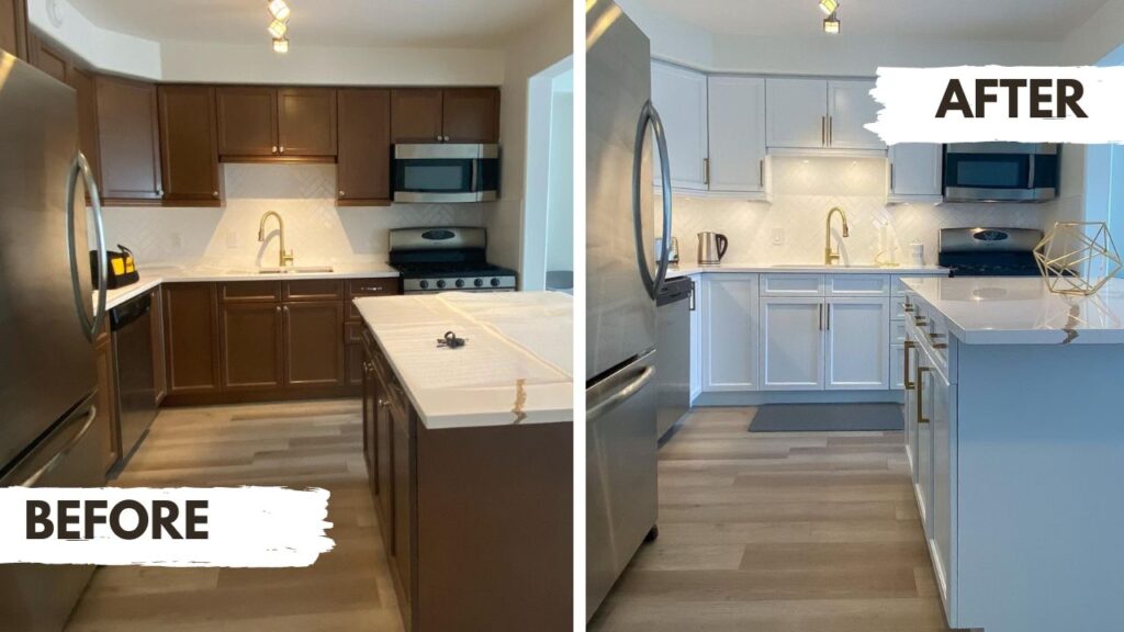 Maple Painted Kitchen Cabinets Before And After