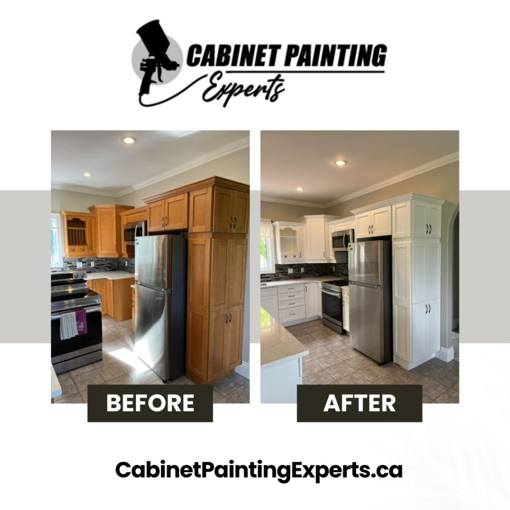 Oak Kitchen Cabinet Painting Before And After Picture