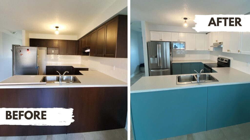 Painted Cabinets in The Kitchen Before And After