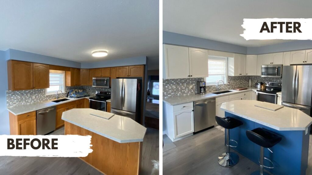 Painted Kitchen Cabinets Before And After