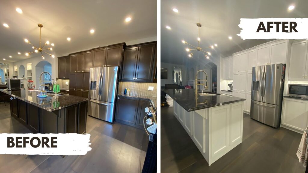 Painted Kitchen Cabinets Before And After White