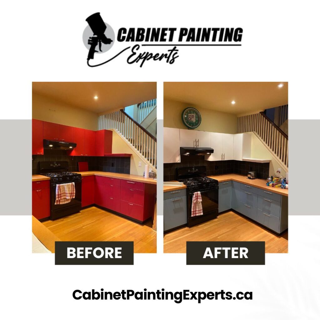 Painting Laminate Kitchen Cabinets Before And After Picture